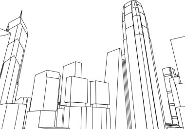 Mimari sanat konseptinde soyut çizgiler, minimum geometrik şekiller. 