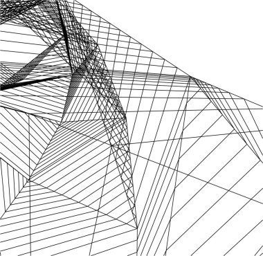 Mimari sanat konseptinde soyut çizgiler, minimum geometrik şekiller. 