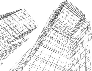 Mimari sanat konseptinde soyut çizgiler, minimum geometrik şekiller.
