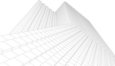 Mimari sanat konseptinde soyut çizgiler, minimum geometrik şekiller. 