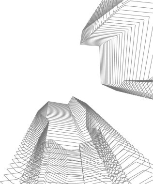 Mimari sanat konseptinde soyut çizgiler, minimum geometrik şekiller. 