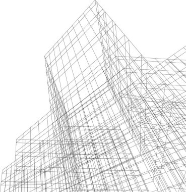 Mimari sanat konseptinde soyut çizgiler, minimum geometrik şekiller. 