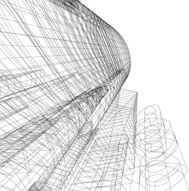 Mimari sanat konseptinde soyut çizgiler, minimum geometrik şekiller.