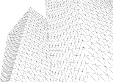 Mimari sanat konseptinde soyut çizgiler, minimum geometrik şekiller. 