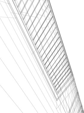 Mimari sanat konseptinde soyut çizgiler, minimum geometrik şekiller. 