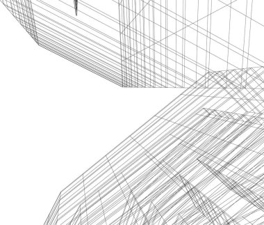 Mimari sanat konseptinde soyut çizgiler, minimum geometrik şekiller. 