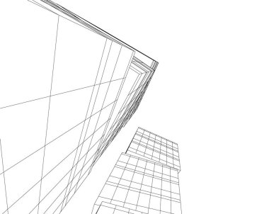 Mimari sanat konseptinde soyut çizgiler, minimum geometrik şekiller. 