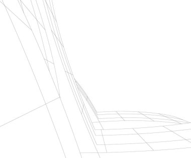 Mimari sanat konseptinde soyut çizgiler, minimum geometrik şekiller. 