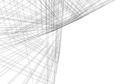 Mimari sanat konseptinde soyut çizgiler, minimum geometrik şekiller. 