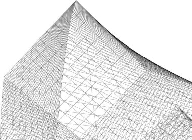 Mimari sanat konseptinde soyut çizgiler, minimum geometrik şekiller.