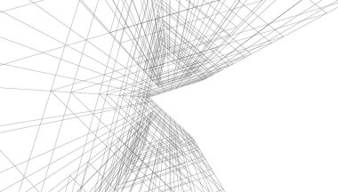 Mimari sanat konseptinde soyut çizgiler, minimum geometrik şekiller. 