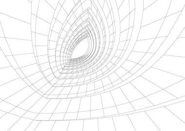 Mimari sanat konseptinde soyut çizgiler, minimum geometrik şekiller. 