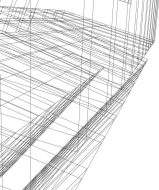 Mimari sanat konseptinde soyut çizgiler, minimum geometrik şekiller.