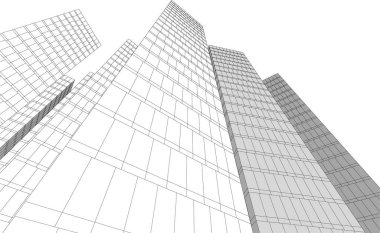 Mimari sanat konseptinde soyut çizgiler, minimum geometrik şekiller.