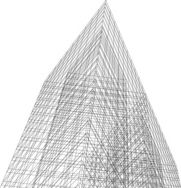 Mimari sanat konseptinde soyut çizgiler, minimum geometrik şekiller. 