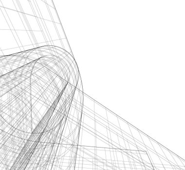 Mimari sanat konseptinde soyut çizgiler, minimum geometrik şekiller. 