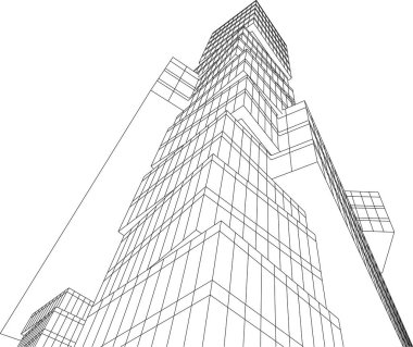 Mimari sanat konseptinde soyut çizgiler, minimum geometrik şekiller.