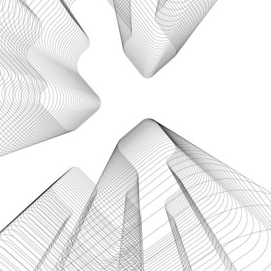 Mimari sanat konseptinde soyut çizgiler, minimum geometrik şekiller.