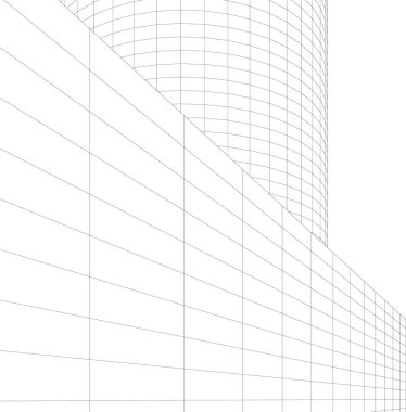 Mimari sanat konseptinde soyut çizgiler, minimum geometrik şekiller. 