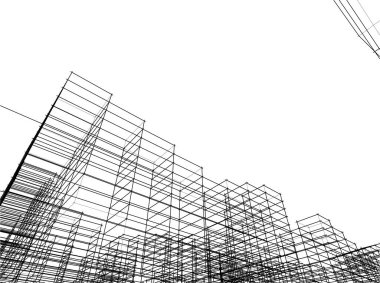 Arkaplanda mimari bina 3d illüstrasyon