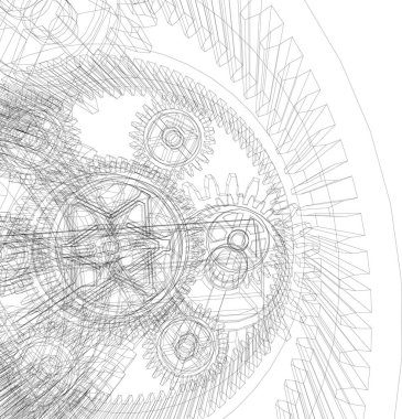 Mimari sanat konseptinde soyut çizgiler, minimum geometrik şekiller. 