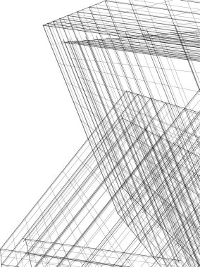 Mimari sanat konseptinde soyut çizgiler, minimum geometrik şekiller. 