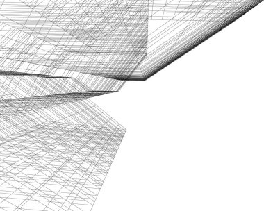 Mimari sanat konseptinde soyut çizgiler, minimum geometrik şekiller. 
