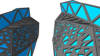 Mimari sanat konseptinde soyut çizgiler, minimum geometrik şekiller.