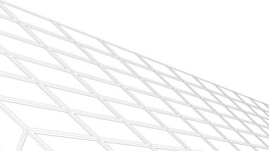 Mimari sanat konseptinde soyut çizgiler, minimum geometrik şekiller. 