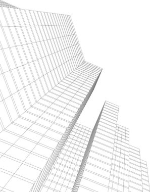 Mimari sanat konseptinde soyut çizgiler, minimum geometrik şekiller. 