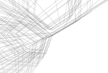 Mimari sanat konseptinde soyut çizgiler, minimum geometrik şekiller. 