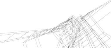 Mimari sanat konseptinde soyut çizgiler, minimum geometrik şekiller. 