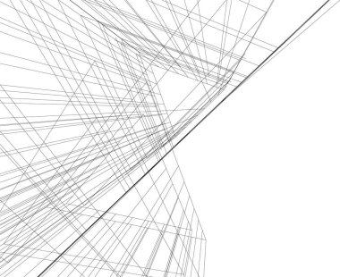 Mimari sanat konseptinde soyut çizgiler, minimum geometrik şekiller. 