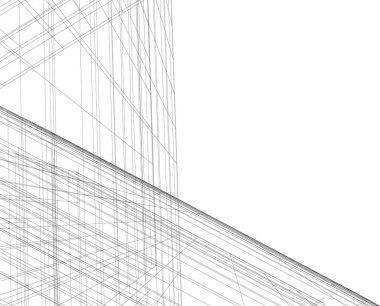 Mimari sanat konseptinde soyut çizgiler, minimum geometrik şekiller. 