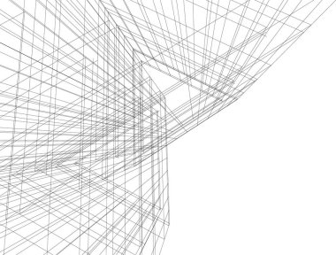 Mimari sanat konseptinde soyut çizgiler, minimum geometrik şekiller. 