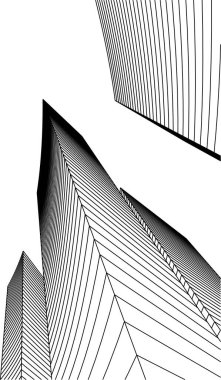 Mimari sanat konseptinde soyut çizgiler, minimum geometrik şekiller. 