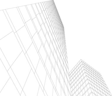 Mimari sanat konseptinde soyut çizgiler, minimum geometrik şekiller. 