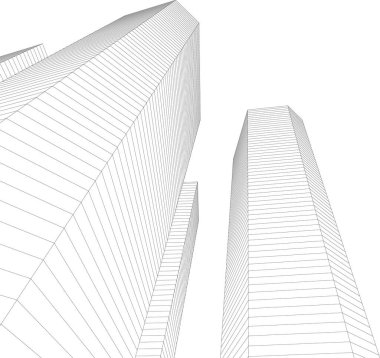 Mimari sanat konseptinde soyut çizgiler, minimum geometrik şekiller. 