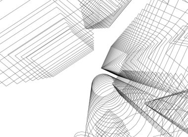 Mimari sanat konseptinde soyut çizgiler, minimum geometrik şekiller. 