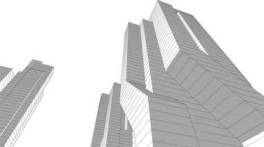 Mimari sanat konseptinde soyut çizgiler, minimum geometrik şekiller. 