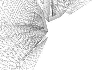 Mimari sanat konseptinde soyut çizgiler, minimum geometrik şekiller. 