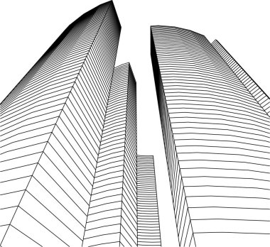 Mimari sanat konseptinde soyut çizgiler, minimum geometrik şekiller. 