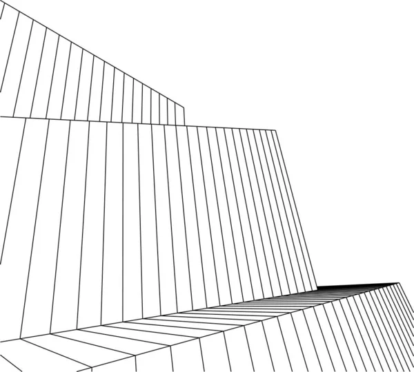 Минимальные Геометрические Формы Архитектурные Линии — стоковый вектор