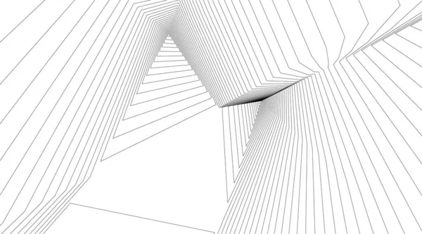 Linhas Abstratas Desenho Conceito Arte Arquitetônica Formas Geométricas Mínimas — Vetor de Stock