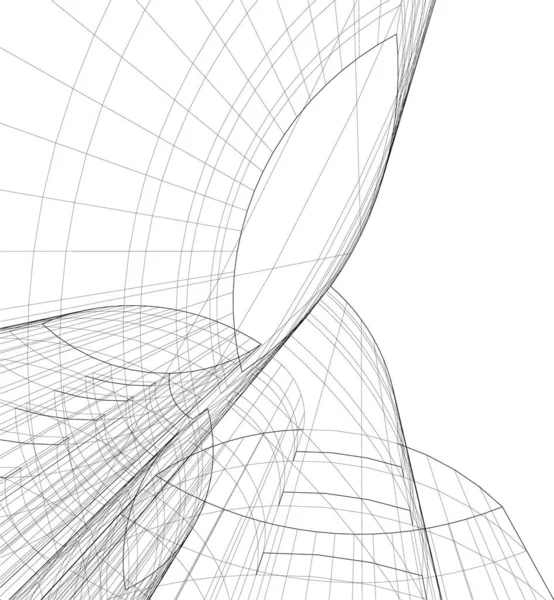 Abstracte Tekenlijnen Architectonisch Kunstconcept Minimale Geometrische Vormen — Stockvector