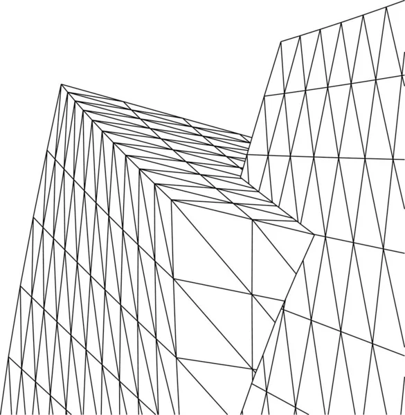 Abstracte Tekenlijnen Architectonisch Kunstconcept Minimale Geometrische Vormen — Stockvector