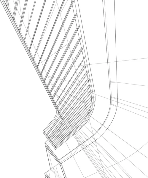 Abstrakte Zeichnungslinien Architektonischen Kunstkonzept Minimale Geometrische Formen — Stockvektor