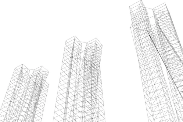 Linhas Abstratas Desenho Conceito Arte Arquitetônica Formas Geométricas Mínimas — Vetor de Stock