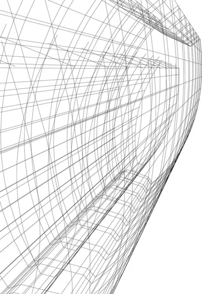 Abstrakta Teckningslinjer Arkitektonisk Konst Koncept Minimala Geometriska Former — Stock vektor