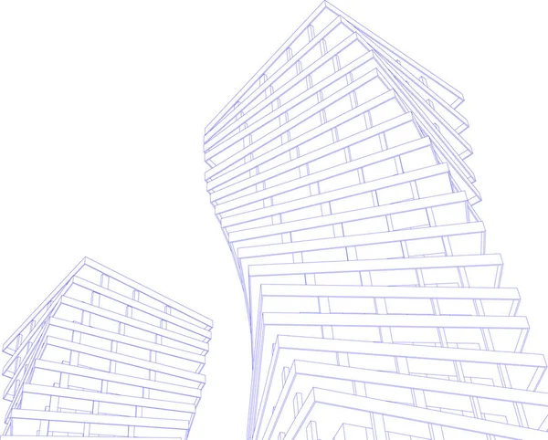 Lignes Dessin Abstraites Dans Concept Art Architectural Formes Géométriques Minimales — Image vectorielle